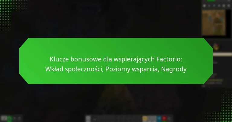 Klucze bonusowe dla wspierających Factorio: Wkład społeczności, Poziomy wsparcia, Nagrody