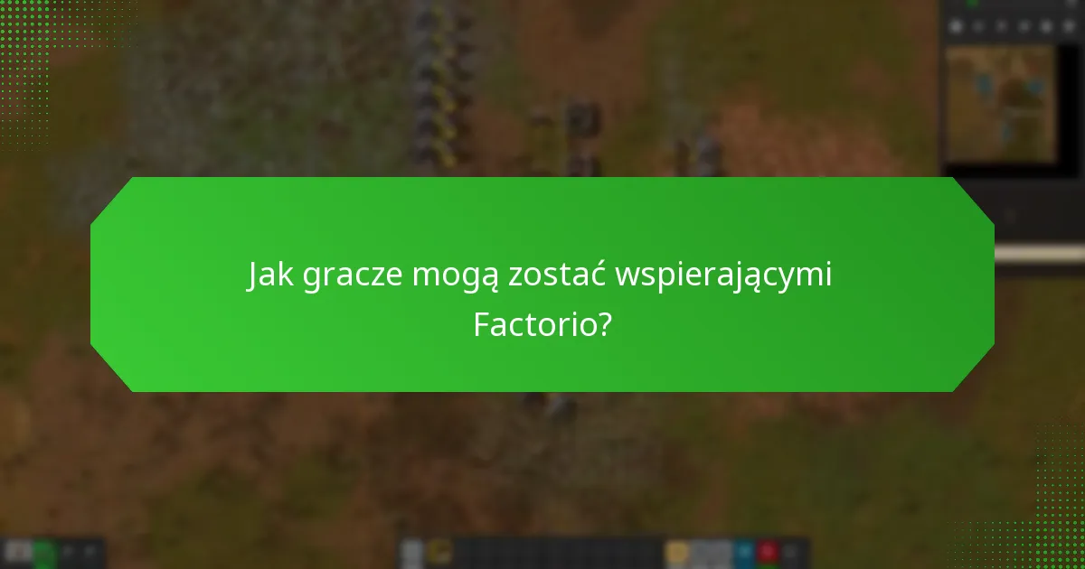 Jakie wydarzenia podkreślają wspierających Factorio?